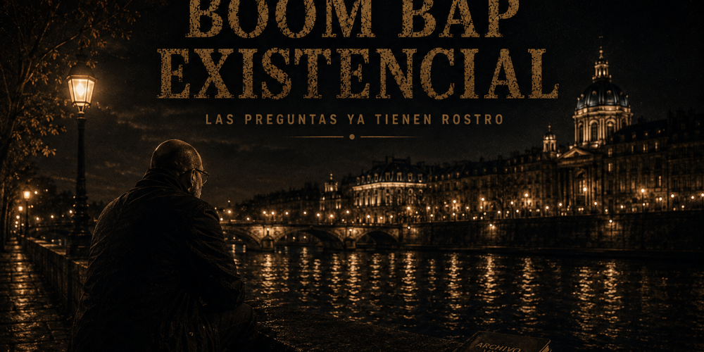 Imagen destacada del artículo “Boom Bap Existencial: las preguntas ya tienen rostro”, dedicada al EP de eseanhell y sus cinco videoclips.